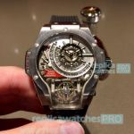 Swiss Grade Hublot MP-09 Tourbillon Bi-Axis Silver Bezel Watch